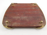 Antique Art Nouveau Bronze and Wood Inkwell, Whiplash Handle Desk Stand with Letter Opener, Circa 1900