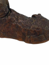 Antique Bronze Reclining Dog Inkwell, Napoleon III Style, Late 19th Century