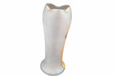 Art Nouveau Frosted Glass Vase, Enamel Iris Decoration in Blue and Gold, Possibly Montjoye