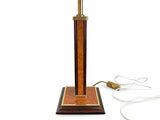 Pair of Robert de Schuytener Table Lamps, 1980s French Burl Wood and Brass Desk Lamps