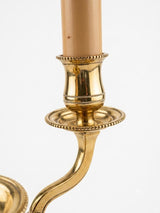 French Empire Style Bouillotte Lamp, Three-Light Brass Base with Green Tole Shade, 1970s