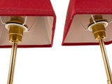 Pair of Restoration Period Gilt Bronze Candlestick Lamps, Ebonized Fluted Column, Converted to Lamps