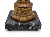 Louis XVI Style Brass Column Table Lamp Base, Fluted Column on Black Marble Base, 1970s