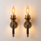Pair of Belle Époque Brass Wall Sconces, Crown-Form Pierced Shade Holders, Late 19th/Early 20th Century