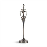 Silver-Toned Metal Abstract Figure Sculpture, Elongated Form, 1970s