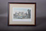 Antique Framed Print of Château de Chambord, Hand-Colored Lithograph by Deroy, French Castle View