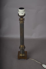 Antique Brass Corinthian Column Table Lamp, Neoclassical Candlestick Lamp with New Pleated Shade