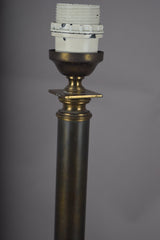 Antique Brass Corinthian Column Table Lamp, Neoclassical Candlestick Lamp with New Pleated Shade
