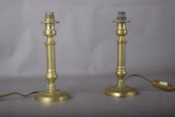 Pair of 19th Century Brass Candlestick Lamps, Antique Candlesticks Converted to Table Lights