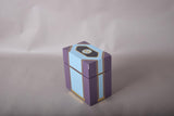 Purple and Blue Lacquered Decorative Box, Gold Trim Hinged Lid, "Reflections" Trinket Box