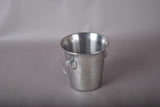 Vintage Small Metal Ice Bucket, Ribbed Champagne Style Bucket with Ring Handles
