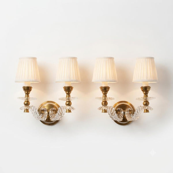 Vintage Acrylic and Brass Wall Sconces, Mid-Century Modern Hollywood Regency Style, Pair