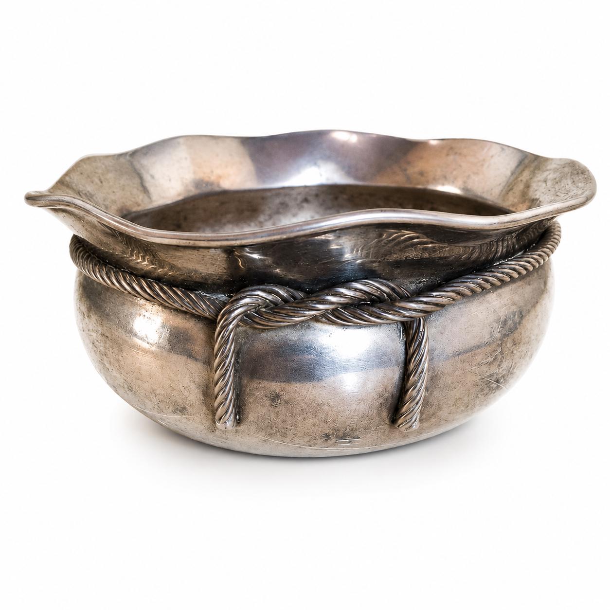 Vintage EPNS Silver Cache Pot, Silver Plated Planter, Decorative Metal Planter, Rope Edge Planter, Vintage Home Décor