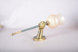 Maison Jansen Style Wall Sconce, Bronze Fist Sculpture, Amber Glass Shade
