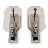 Pair of German Chrome Wall Sconces, Beveled Smoked Glass Panels, 1960s West Germany