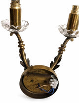 Pair of French Gilded Brass Wall Sconces, Fluted Glass Shades, 20th Century France