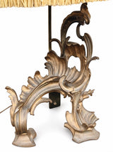 Antique 19th Century Bronze Lamp Base, Rococo Scroll Feet, France