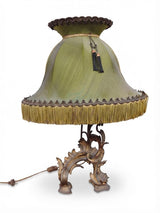 Antique 19th Century Bronze Lamp Base, Rococo Scroll Feet, France