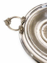 Rare Antique WMF Silvered Bowl, Art Nouveau Grape Leaf Handles, Germany, Late 19th Century