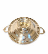 Rare Antique WMF Silvered Bowl, Art Nouveau Grape Leaf Handles, Germany, Late 19th Century