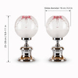 Pair of Vintage Space Age Table Lamps, Murano Glass, Chrome Base, Doria Leuchten Style, 1960s-70s