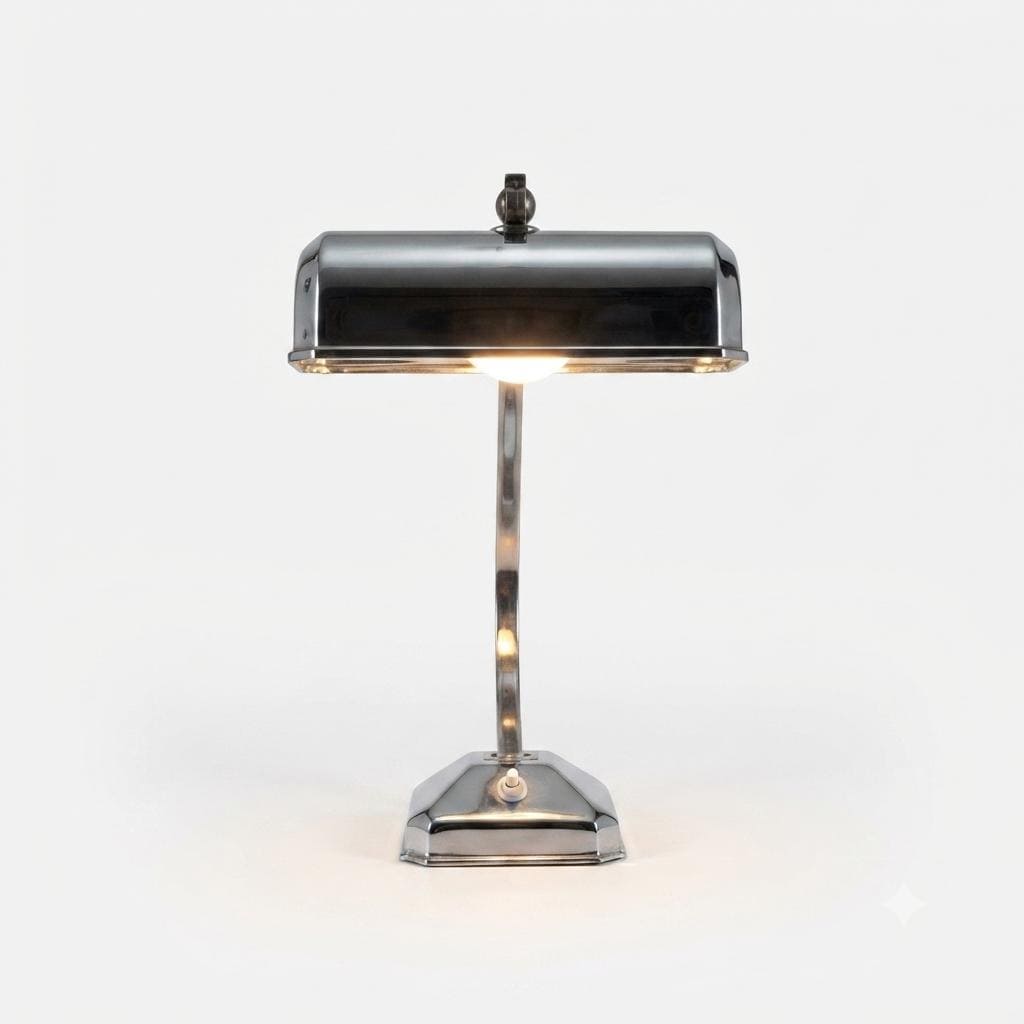 Antique Art Deco "Pirouette" Chrome Desk Lamp, France, 1930s