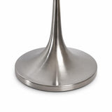 Vintage Mushroom Table Lamp, Cut Crystal Glass Dome, Chrome Tulip Base, 1970s