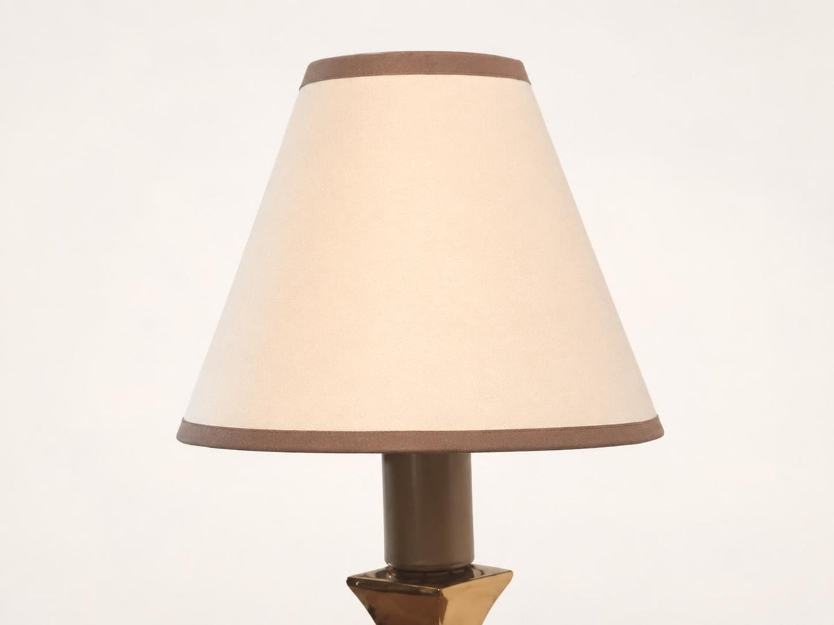 Small Vintage Brass Table Lamp, Fabric Shade, Bedside Nightlight, Vintage Chic
