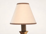 Small Vintage Brass Table Lamp, Fabric Shade, Bedside Nightlight, Vintage Chic