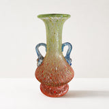 Vintage Murano-Style Glass Vase with Murrine, Multicolor Speckled Glass, 20th Century