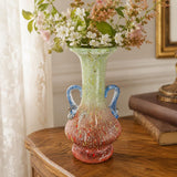 Vintage Murano-Style Glass Vase with Murrine, Multicolor Speckled Glass, 20th Century