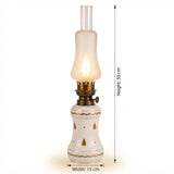 Antique Limoges Porcelain Lamp, White & Gold, Converted Oil Lamp Style, France