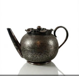 Silver Plated Teapot, Hammered Bachelor Teapot, H.J. Linton Paris, Made in England
