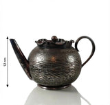 Silver Plated Teapot, Hammered Bachelor Teapot, H.J. Linton Paris, Made in England