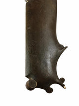 Pen Tray, Patinated Metal Desk Tidy with Shell Bowl, Scrolled Rims — European