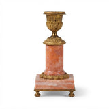 Pink Marble Candlestick, Gilt Metal Urn Nozzle, Louis XVI Style — French Taste