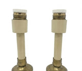 Pair of Vintage Boudoir Table Lamps, Cut Glass & Brass Accents