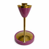 Vintage Wall Sconces Pair, Brass and Purple Lacquered Metal Tulip Wall Lights — 1960s–70s
