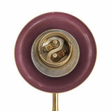 Vintage Wall Sconces Pair, Brass and Purple Lacquered Metal Tulip Wall Lights — 1960s–70s