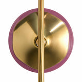 Vintage Wall Sconces Pair, Brass and Purple Lacquered Metal Tulip Wall Lights — 1960s–70s