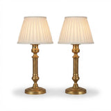 Pair of 19th Century Brass Candlestick Lamps, Antique Candlesticks Converted to Table Lights
