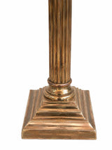 Corinthian Column Lamp Base, Brass Neoclassical Desk Lamp, Stepped Base — French