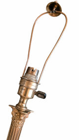 Corinthian Column Lamp Base, Brass Neoclassical Desk Lamp, Stepped Base — French