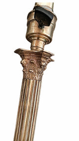 Corinthian Column Lamp Base, Brass Neoclassical Desk Lamp, Stepped Base — French