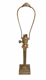 Corinthian Column Lamp Base, Brass Neoclassical Desk Lamp, Stepped Base — French