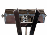 Art Deco Desk Lamp, Chrome Geometric Bankers Lamp on Marble Base, Adjustable Shade — French Style