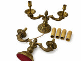 Pair of Gilt Bronze Two-Arm Candlesticks, Acanthus Leaf Candelabra