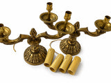Pair of Gilt Bronze Two-Arm Candlesticks, Acanthus Leaf Candelabra