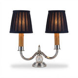 Art Deco Candelabra Lamp, Chrome Two Arm Table Lamp with Glass Ball, Adnet Style — French, 1930s Style