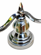 Art Deco Candelabra Lamp, Chrome Two Arm Table Lamp with Glass Ball, Adnet Style — French, 1930s Style